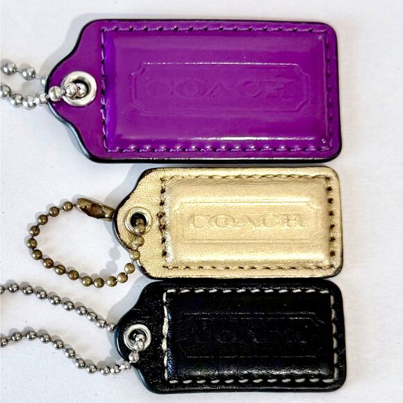 3 Coach Hang Tag Replacement Purple Gold Black 2.5" 1" Bundle - Picture 5 of 6